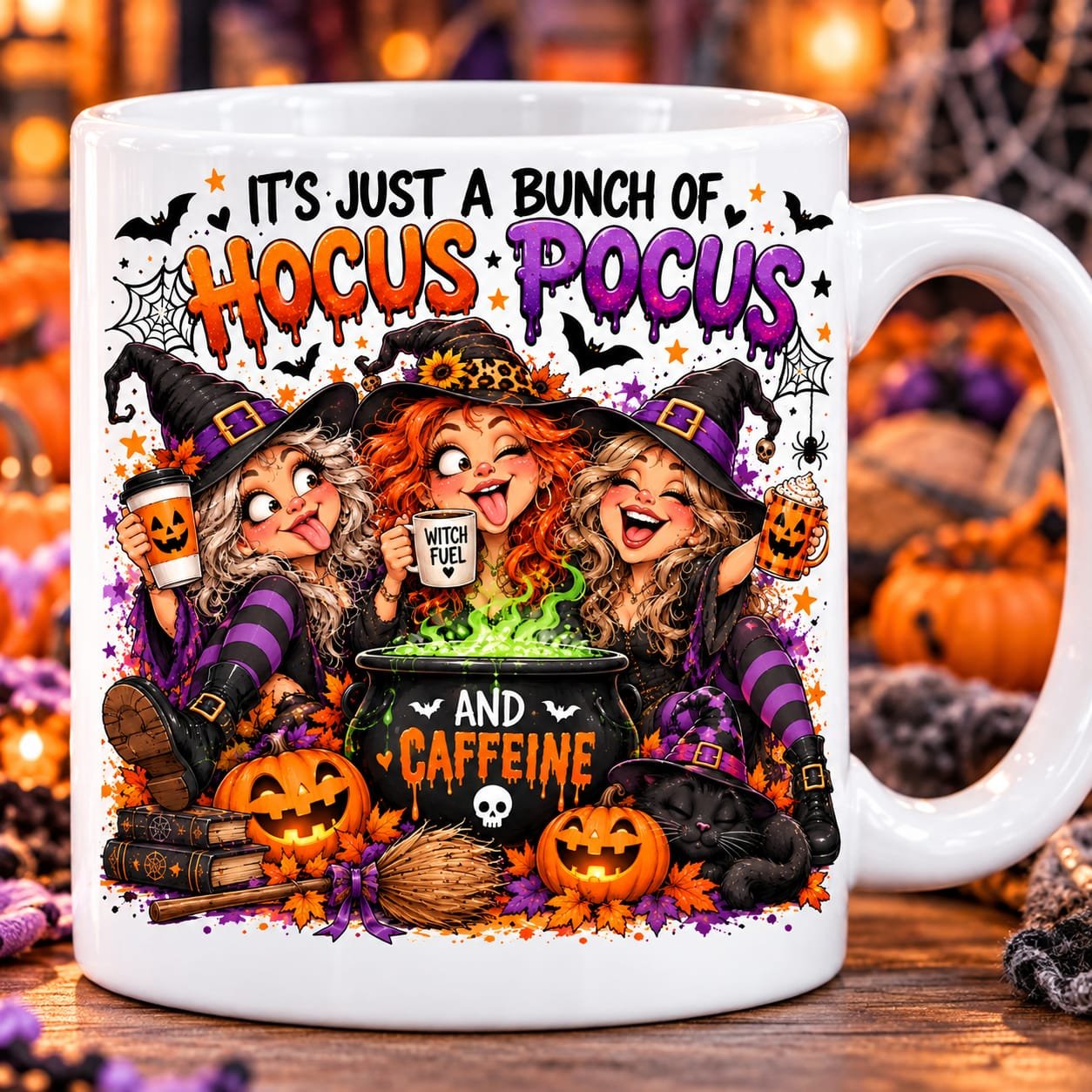 family of witches coffee mug